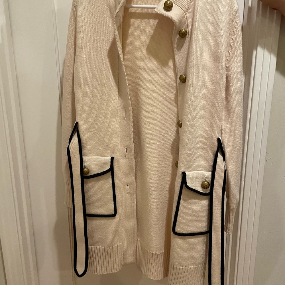 Tory Burch Cream Knit Cardigan - Picture 2 of 5